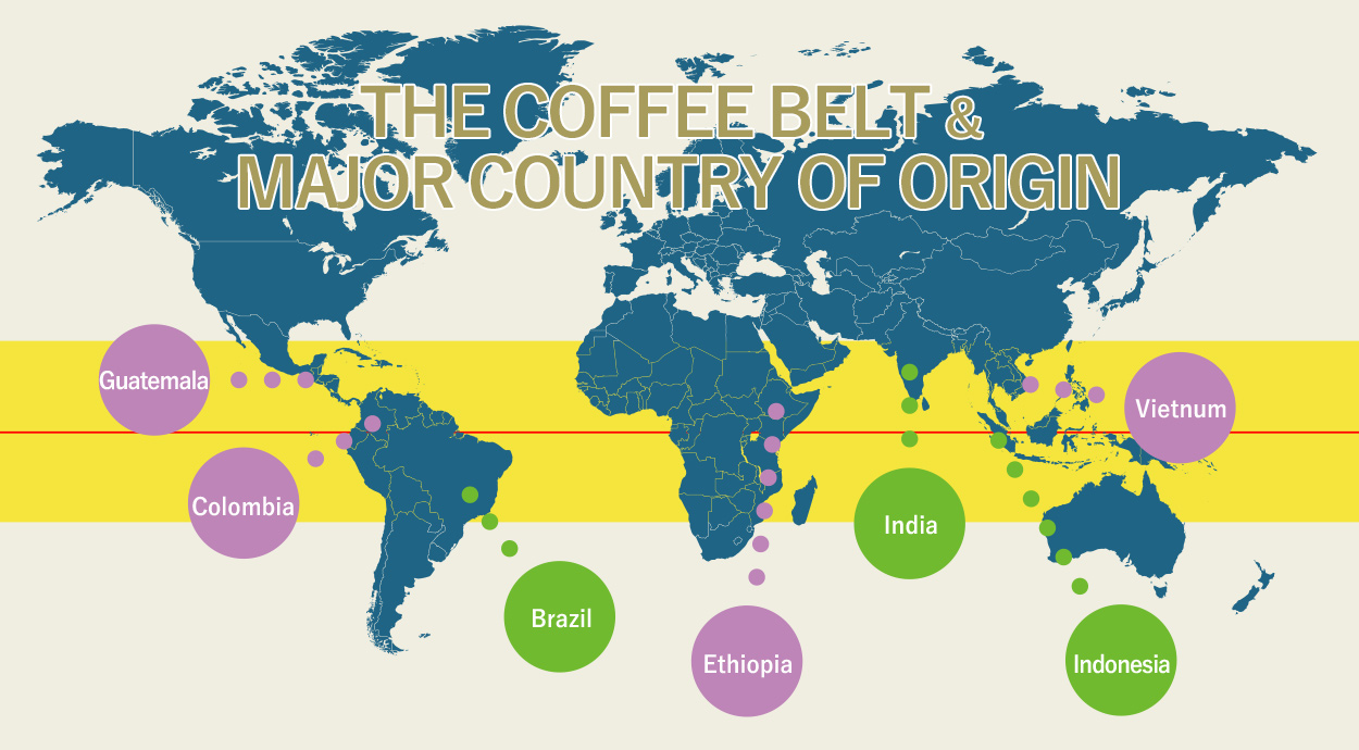 コーヒーベルトの世界地図